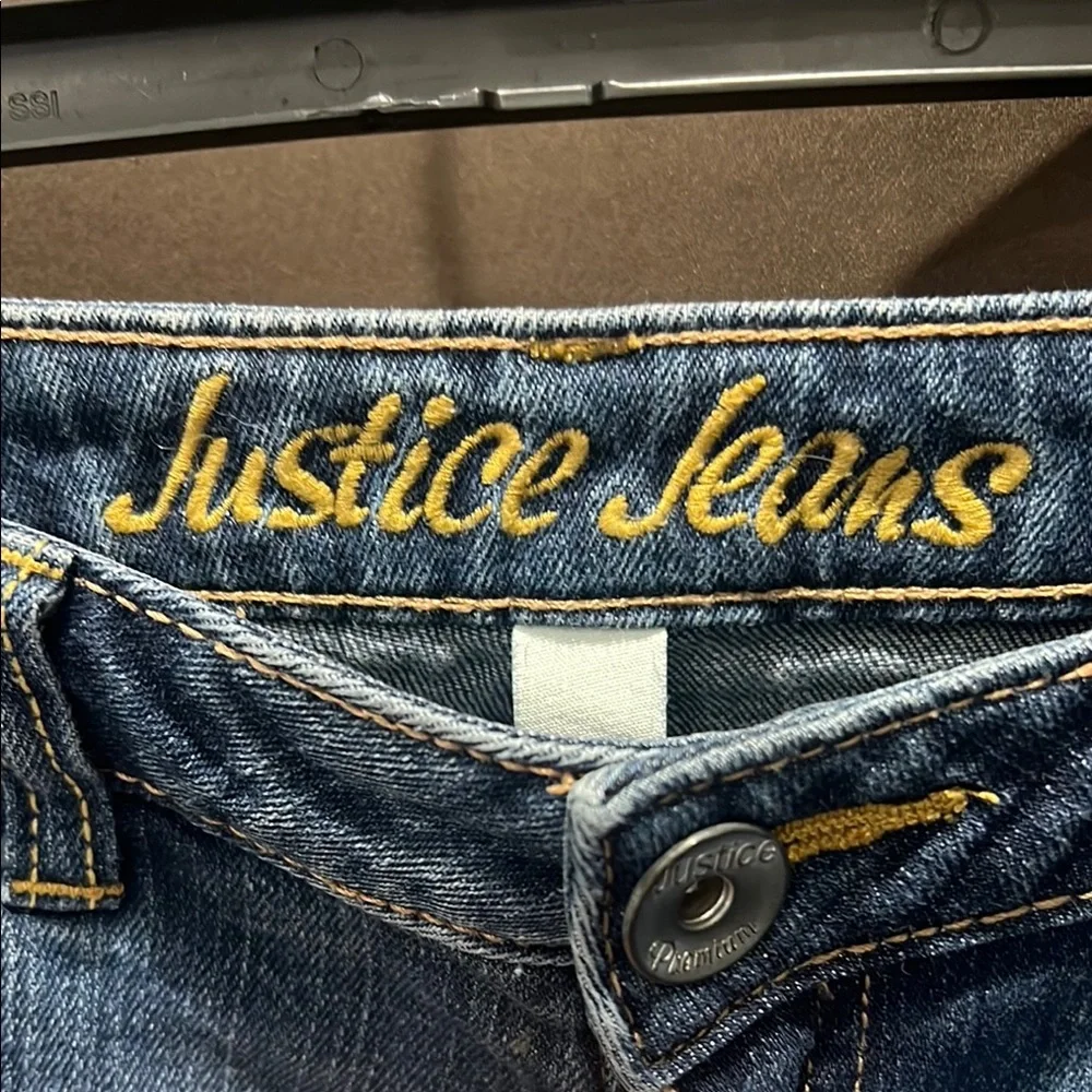 Justice Blue Straight Leg Jeans with Classic Style